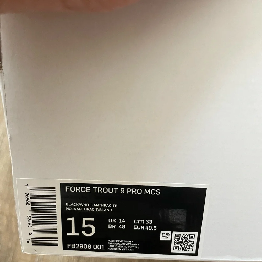 Nike Mens Force Trout 9 Pro MCS Baseball Cleats Black Sz 15 FB2908-001